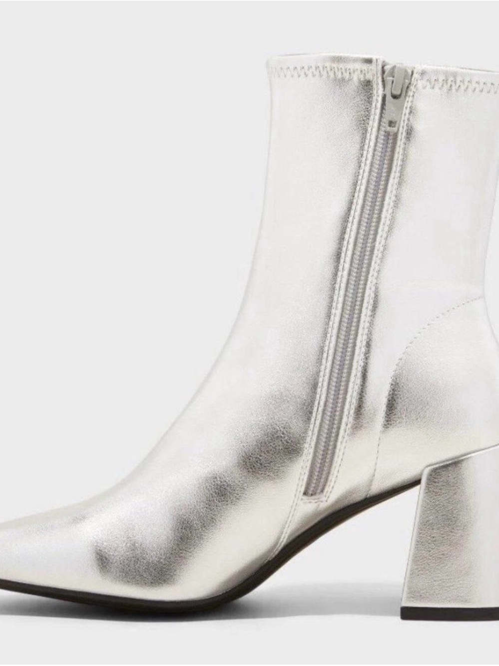 a new day Silver Metallic Block Heel Ankle Booties - Picture 2 of 8